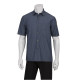 Chef Works SKS003IBL2XL Detroit Short-Sleeve Denim Shirt Striped Indigo Blue 2XL
