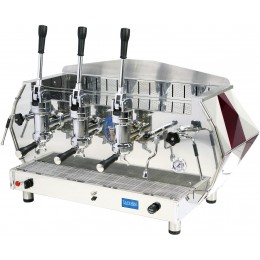 La Pavoni DIA 3L-R 3-Group Diamante Lever Espresso Coffee Machine, Ruby Red, 14L Boiler