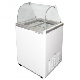 Excellence EDC-4CHC Ice Cream Freezer Dipping Cabinet 4 Tub Capacity Curved Glass