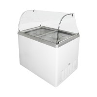 Excellence EDC-8CHC Ice Cream Freezer Dipping Cabinet 8 Tub Capacity Curved Glass