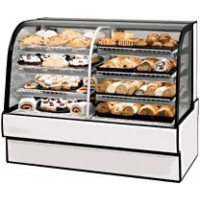 Federal CGR7748DZ Curved Glass Vertical Dual Zone Bakery Case Refrigerated Left Non-Refrigerated Right 77