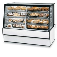 Federal SGR5048DZ High Volume Vertical Dual Zone Bakery Case Refrigerated Left Non-Refrigerated Right 50