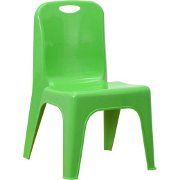 Flash Furniture 2-YU-YCX-011-GREEN-GG Green Plastic Stackable School Chair with Carrying Handle and 11