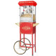 Great Northern 82-P558 Carnival Popcorn Machine with Cart and 8 Oz Kettle - Red