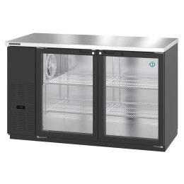 Hoshizaki BB59 Refrigerator, Two Section, Black Vinyl Back Bar Back Bar, Solid Doors