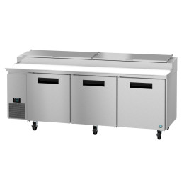 Hoshizaki PR93B-D4 Refrigerator, Three Section Pizza Prep Table, Drawer/Door Combo