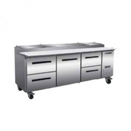 Maxx Cold MXCPP92-DLR Pizza Preparation Table with 2 Drawers Left, 1 Door Center, 2 Drawers Right