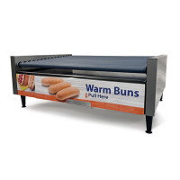 Nemco 8630SXBWC Pro Series Flat Roller Grill, NonSlip Gripslt,, 30 Hot Dogs with Built-In Bun Cabinet
