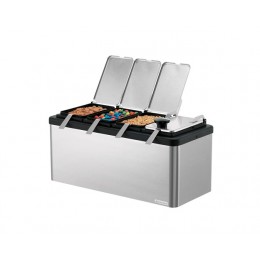 Server Insulated Bar w/ 4 1/9-Size Jars, Hinged Lids, and Ladles