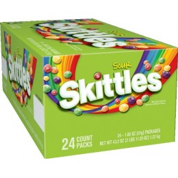Skittles Sours, 1.8 oz Each, 12 Boxes of 24 Bags, 288 Total