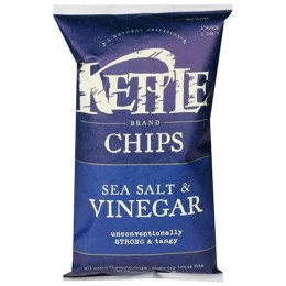 Kettle Krinkle Cut Sea Salt/Vinegar Chips, 2 oz Each, 6 Bags Total