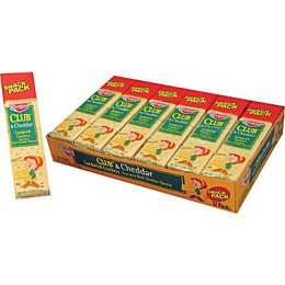 Club Crackers N Cheddar, 1.8 oz Each, 12 Boxes of 12 Packs, 144 Total