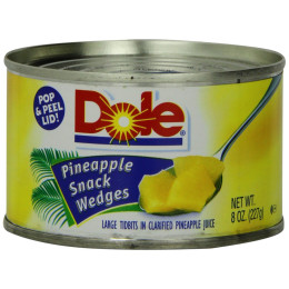 Dole Pineapple Snack Wedges, 8 oz Each, 24 Cans Total