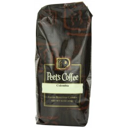 Peets Colombian Ground Coffee, 1 lb Each, 20 Bags Total