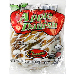 Cloverhill Round Apple Danish 4oz Each 36 Pastries Total
