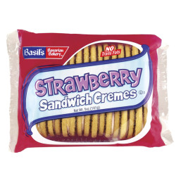 Basil's Cookie Sandwich Cream Strawberry 5 oz Each, 24 Total