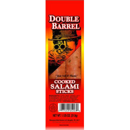 O'Brien 705304-1 Spicy Hot Shots Double Barrel Salami Stick, 1 Ounce Each, 100 Packs Total