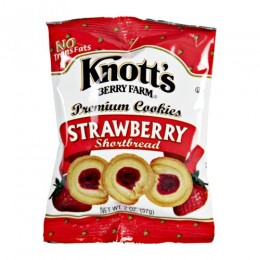 Knott's Berry Farm Shortbread Strawberry Cookies, 2 oz Each, 60 Bags
