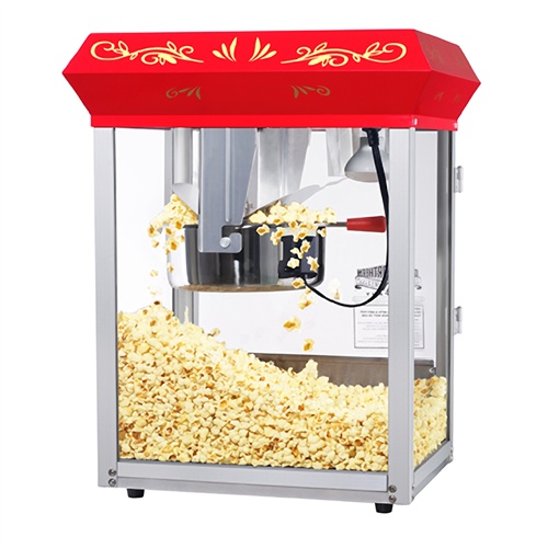 6128 Great Northern Popcorn Red GNP-800 All-Star Popcorn Popper Machine & Cart 8 oz 