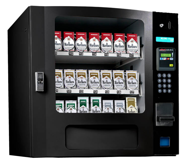 cigarette slot machine Seaga SM16SB CIG Countertop 24 Select Cigarette Vending Machine with Coin  Bill Credit Card Black