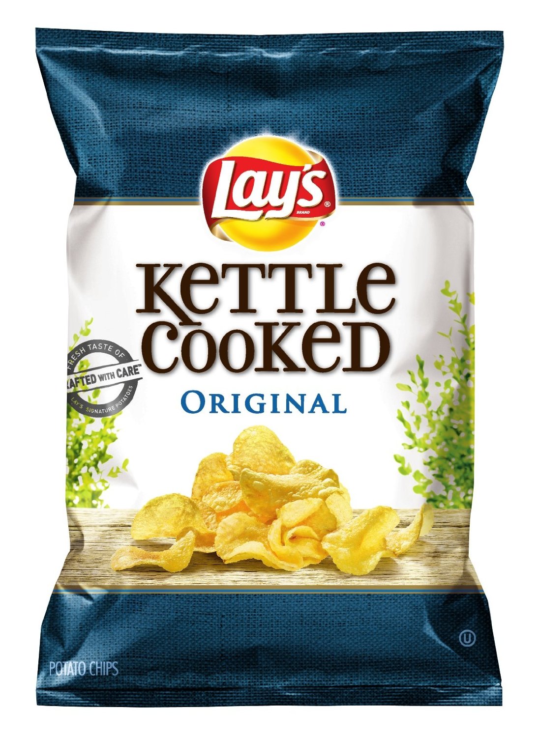 Lays Kettle Chips Original 40% Less Fat 1.375 oz Each Bag, 64 Bags Total