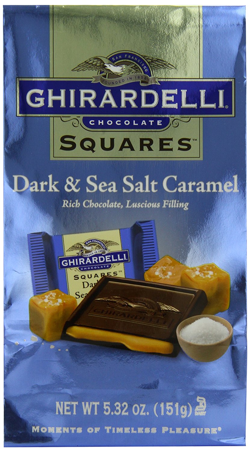 Ghirardelli Dark and Caramel Sea Salt Chocolate Squares, 5.32 oz Each